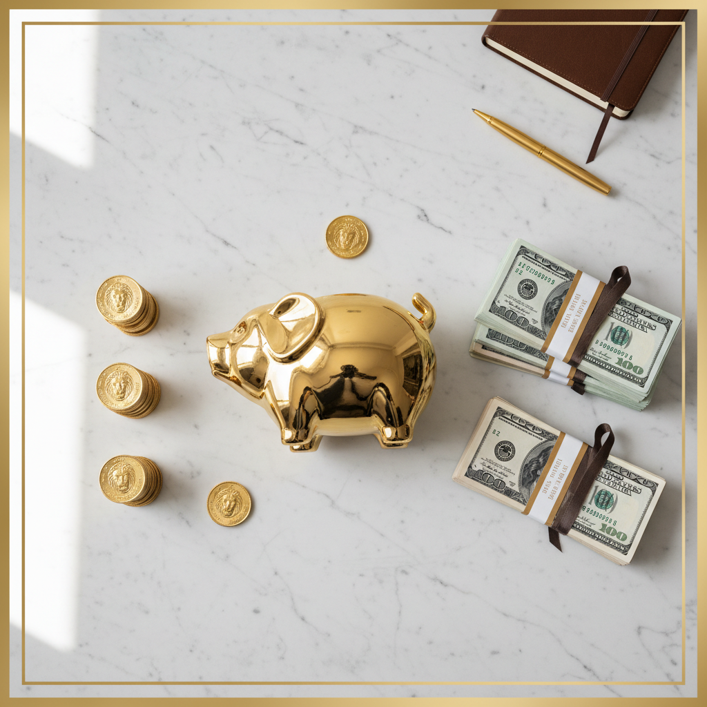 Coins Money and Piggy Bank